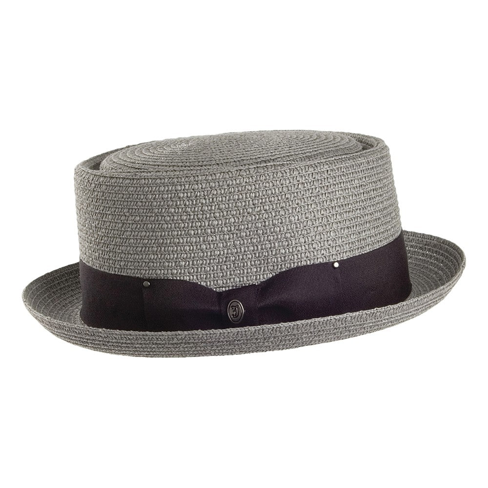 Grey Toyo Braided Pork Pie Hat - Image 2