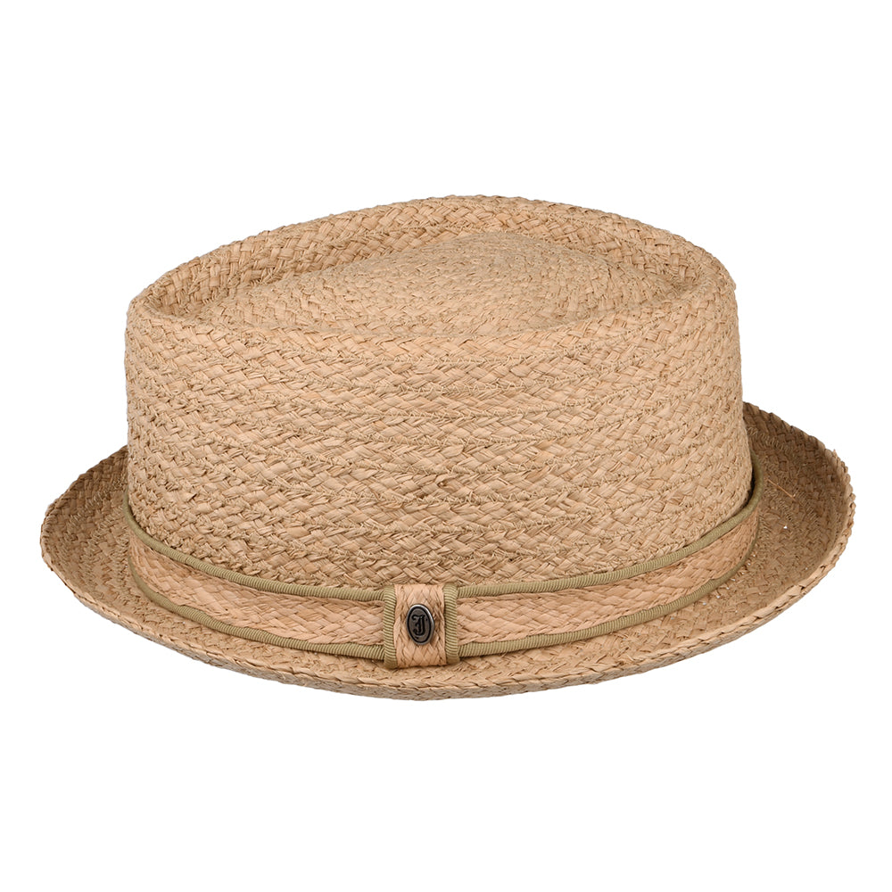 Natural Raffia Straw Diamond Crown Pork Pie Hat - Image 2