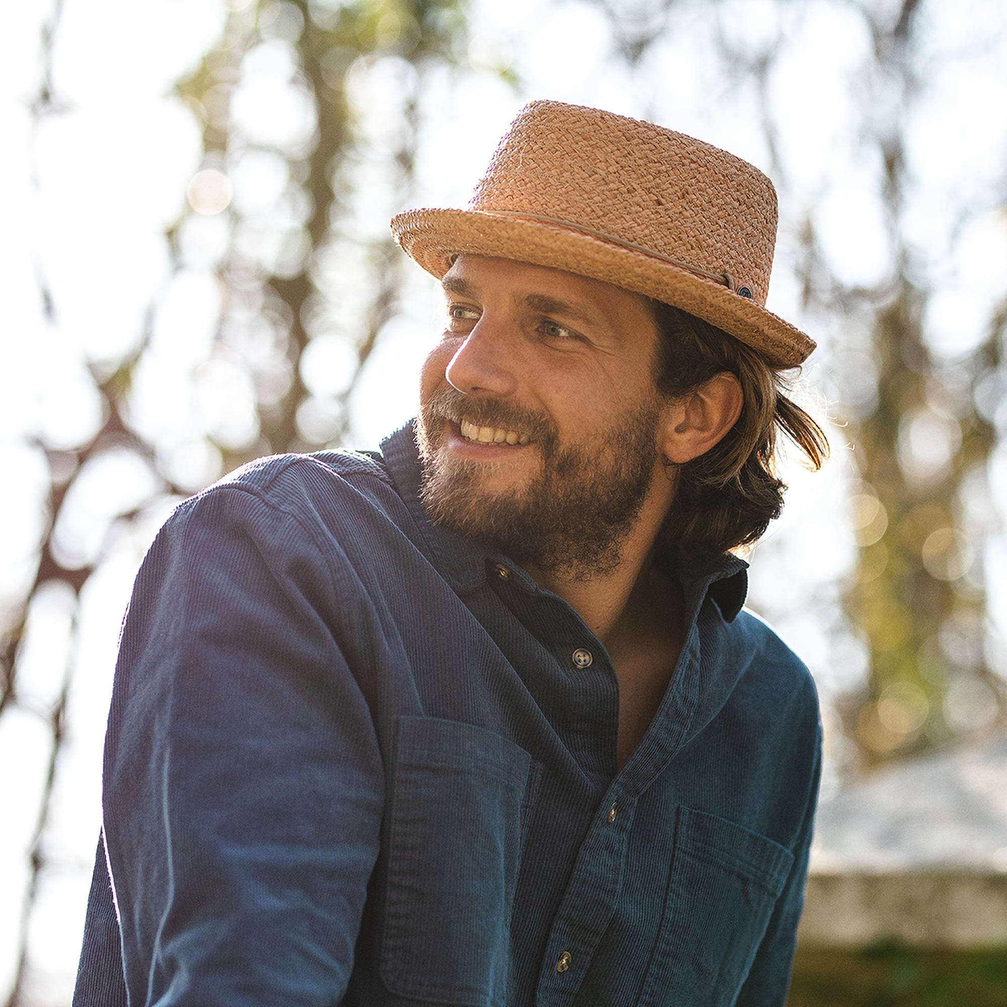 Natural Raffia Straw Diamond Crown Pork Pie Hat - Image 5