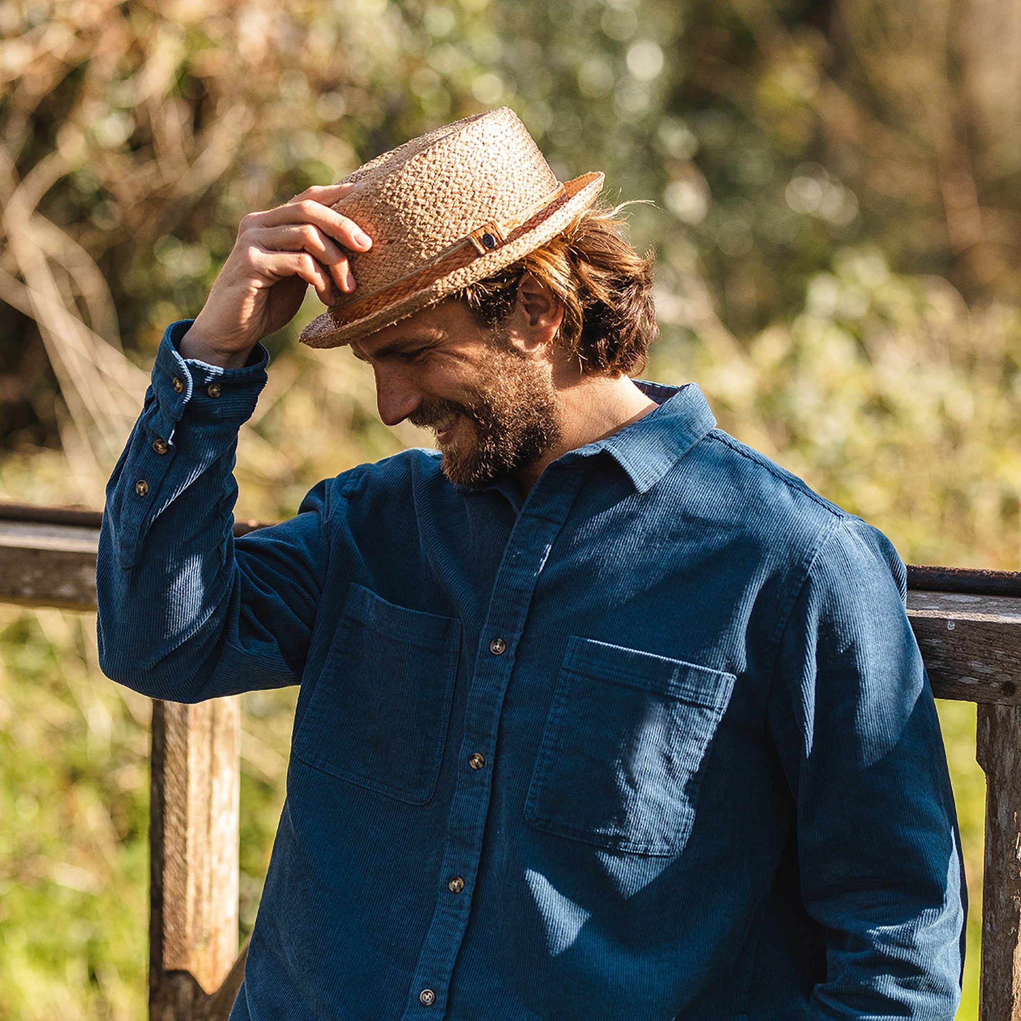 Natural Raffia Straw Diamond Crown Pork Pie Hat - Image 6