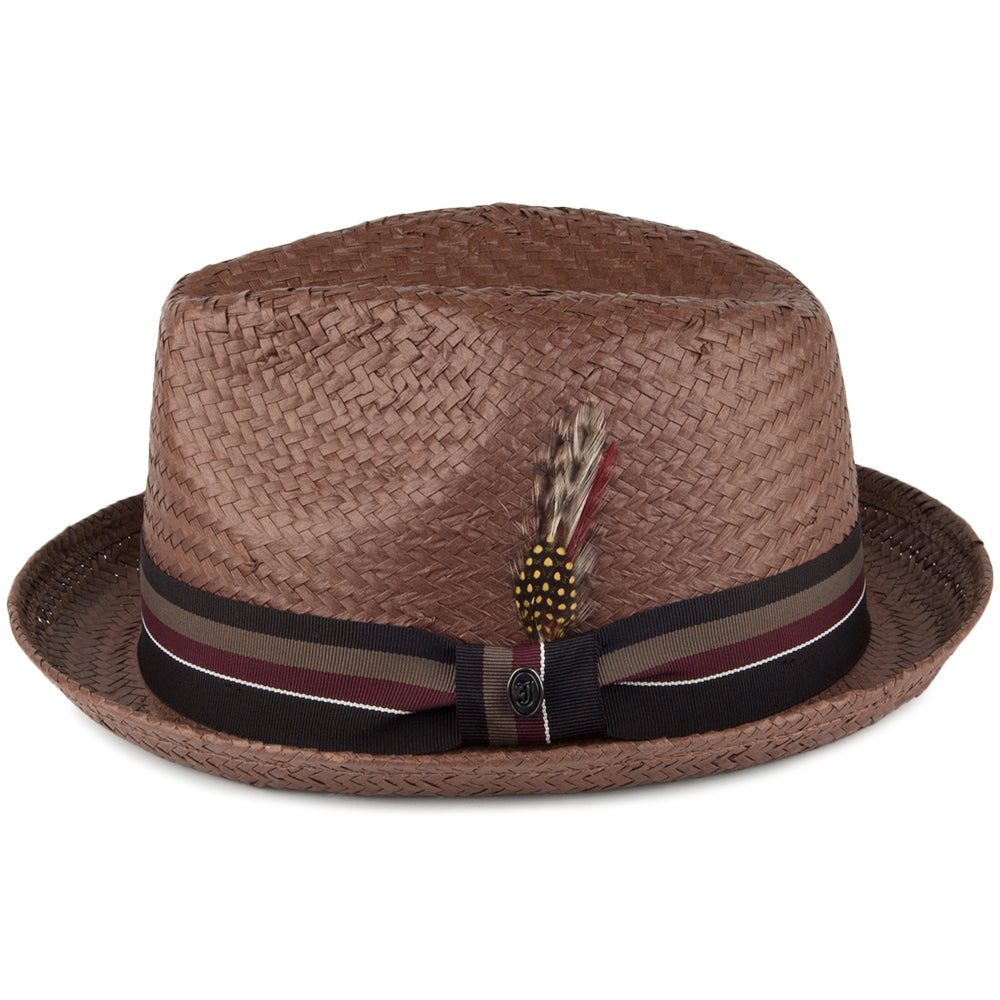 Brown Straw Trilby Hat - Image 2