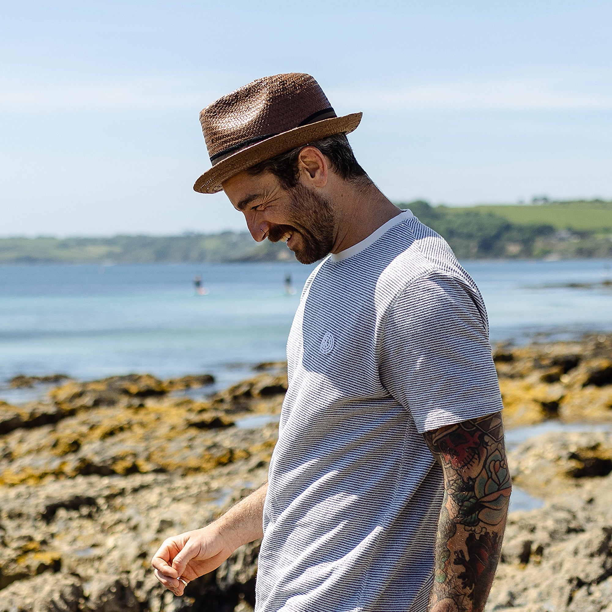 Brown Straw Trilby Hat - Image 3