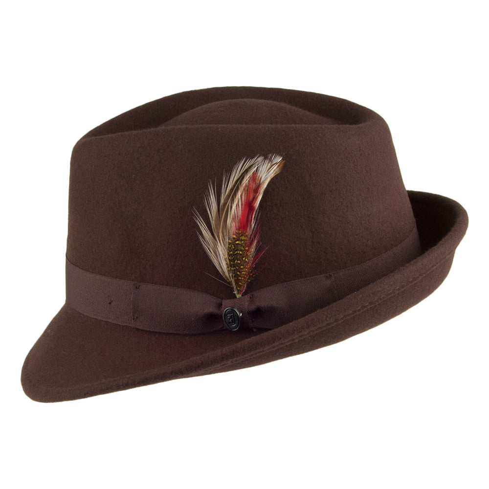 Brown Wool Felt Trilby Hat - Image 2