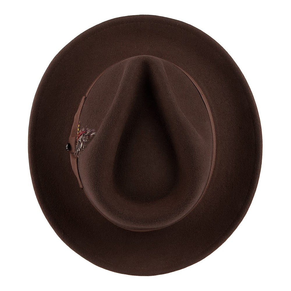 Brown Crushable C-Crown Wool Felt Fedora Hat - Image 4