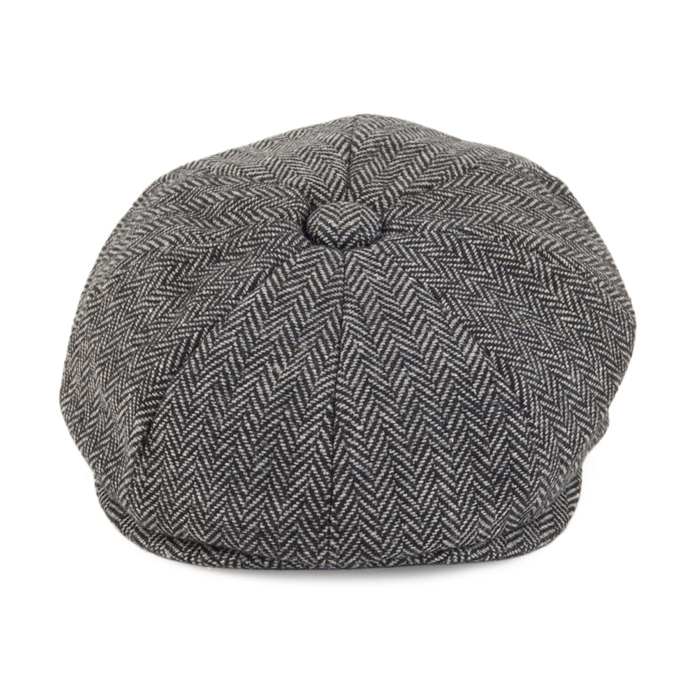 Charcoal Baby Herringbone Newsboy Cap - Image 2