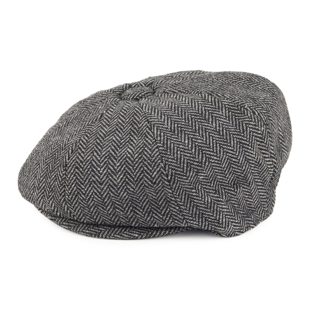 Charcoal Baby Herringbone Newsboy Cap - Image 3