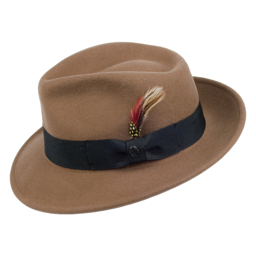 Pecan Crushable Wool Felt C-Crown Fedora Hat Wholesale Pack - Image 2