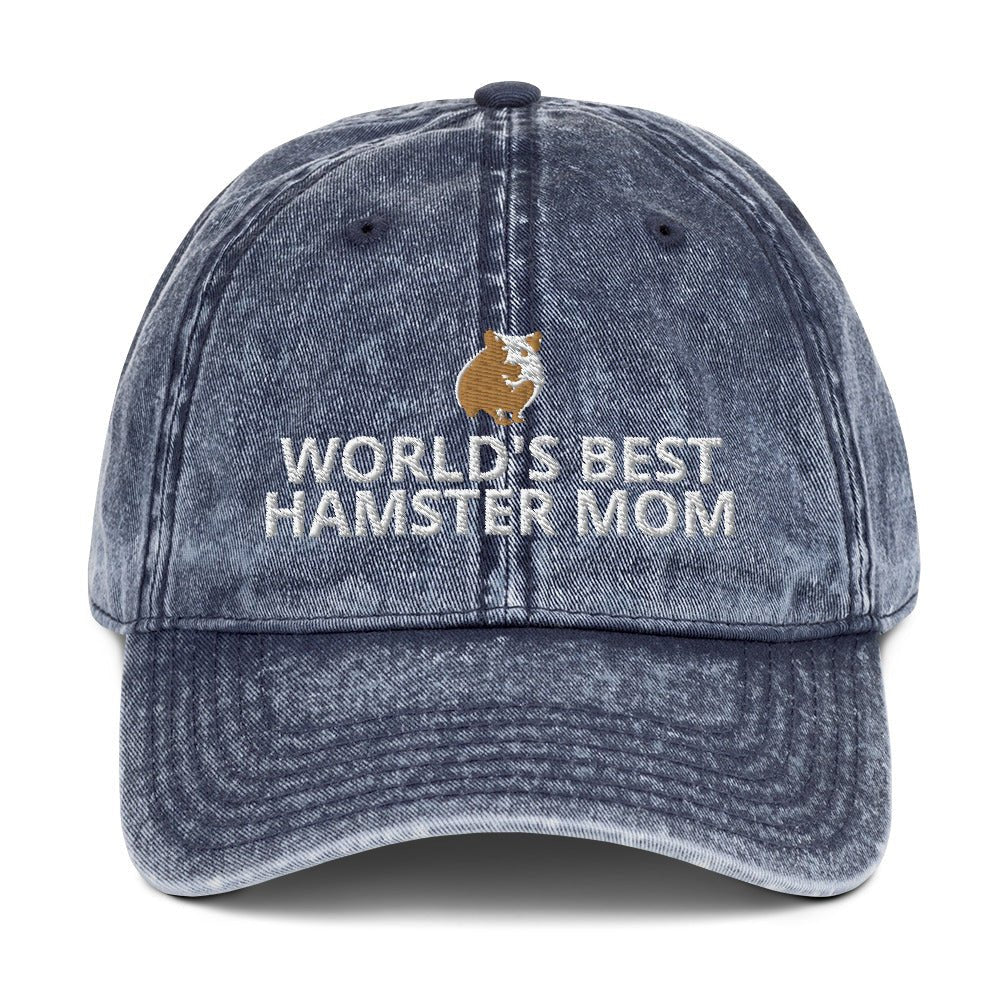 Hamster Vintage Cotton Twill Cap | World's Best Hamster Mom | Perfect gift for the Pet Hamster lover!