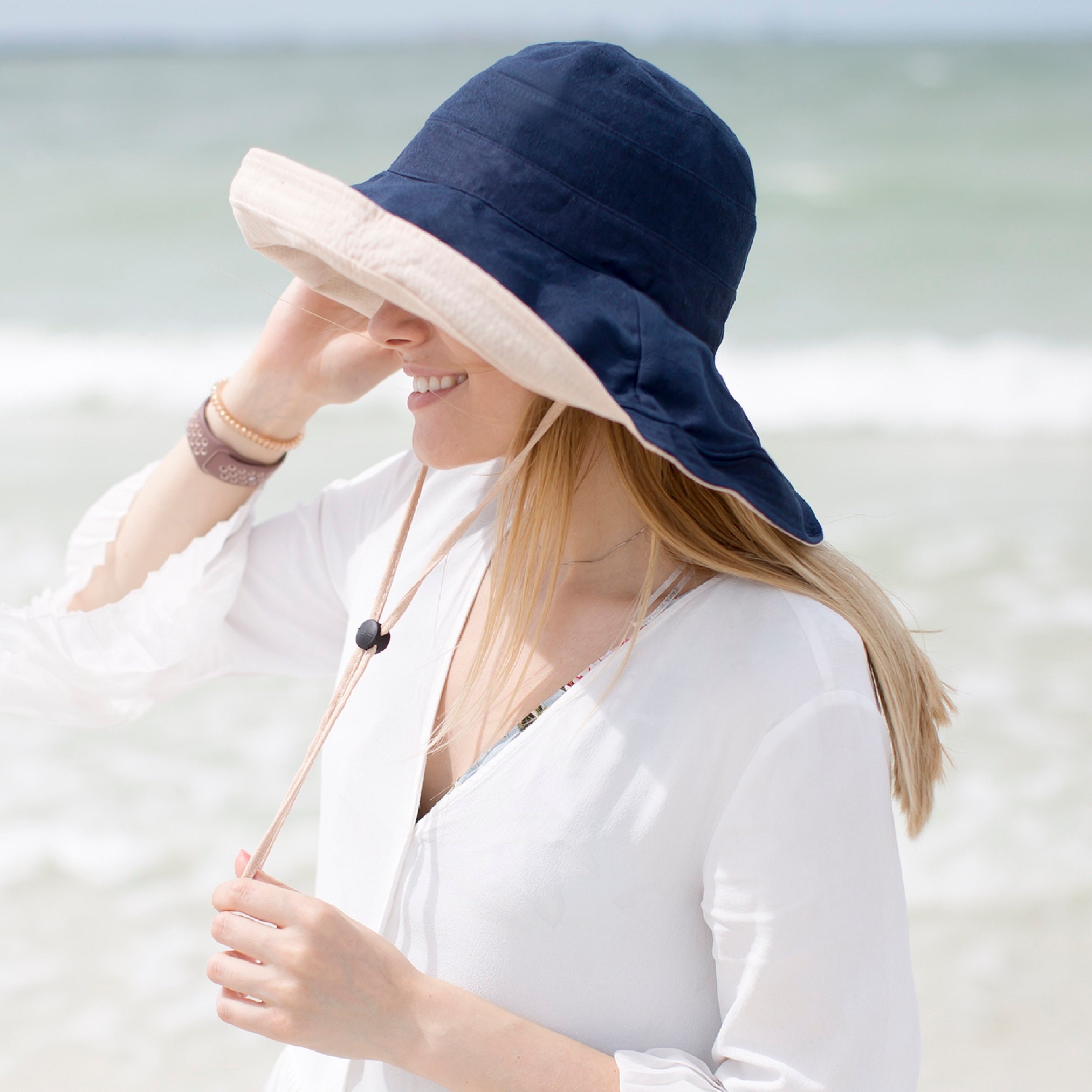 Sun Hat Womens Wide Brim Bucket Hat, Large Cotton Floppy Panama Sunhats Packable Summer Elegant Vacation Honeymoon Hat, Best Gift - Image 7