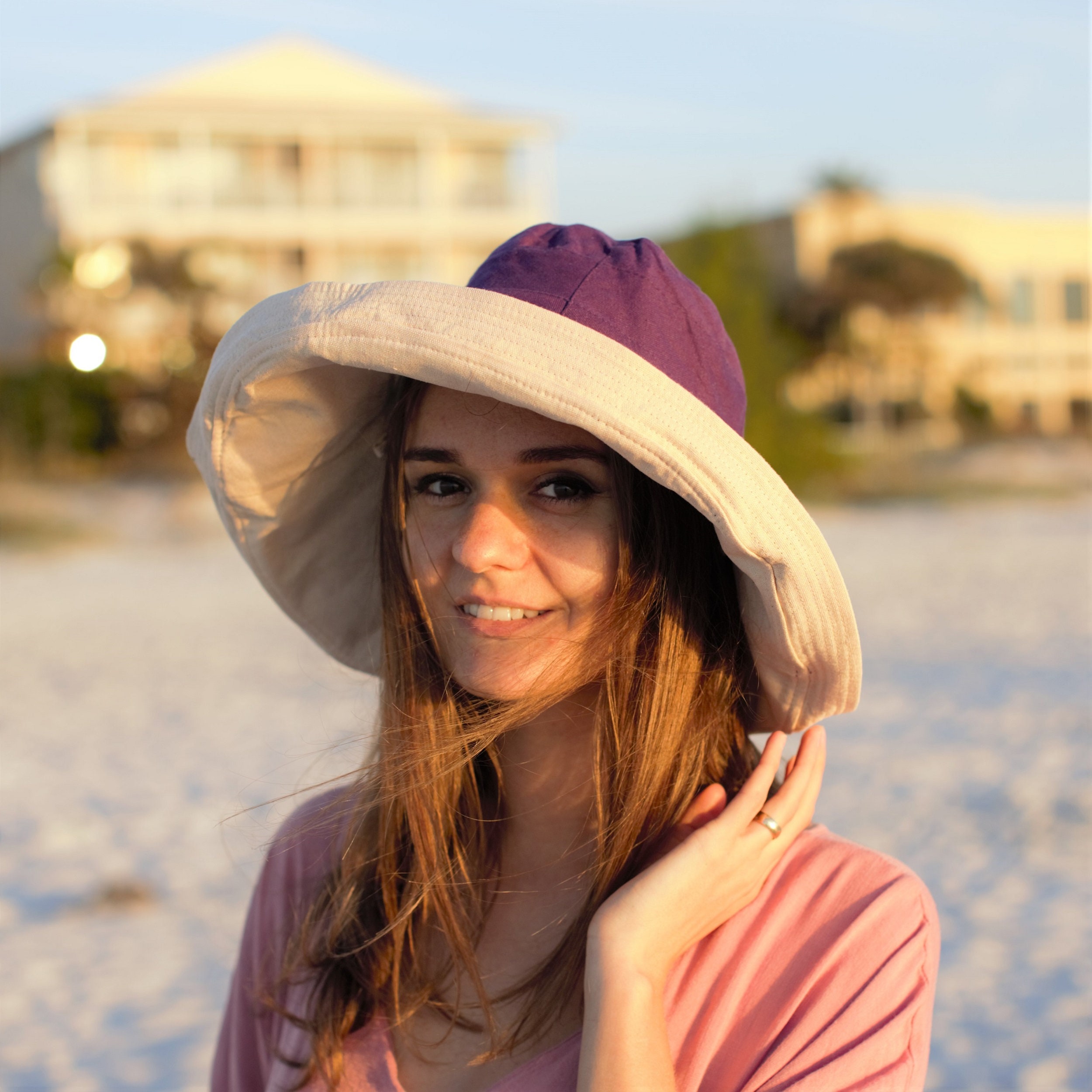 Sun Hat Womens Wide Brim Bucket Hat, Large Cotton Floppy Panama Sunhats Packable Summer Elegant Vacation Honeymoon Hat, Best Gift - Image 9