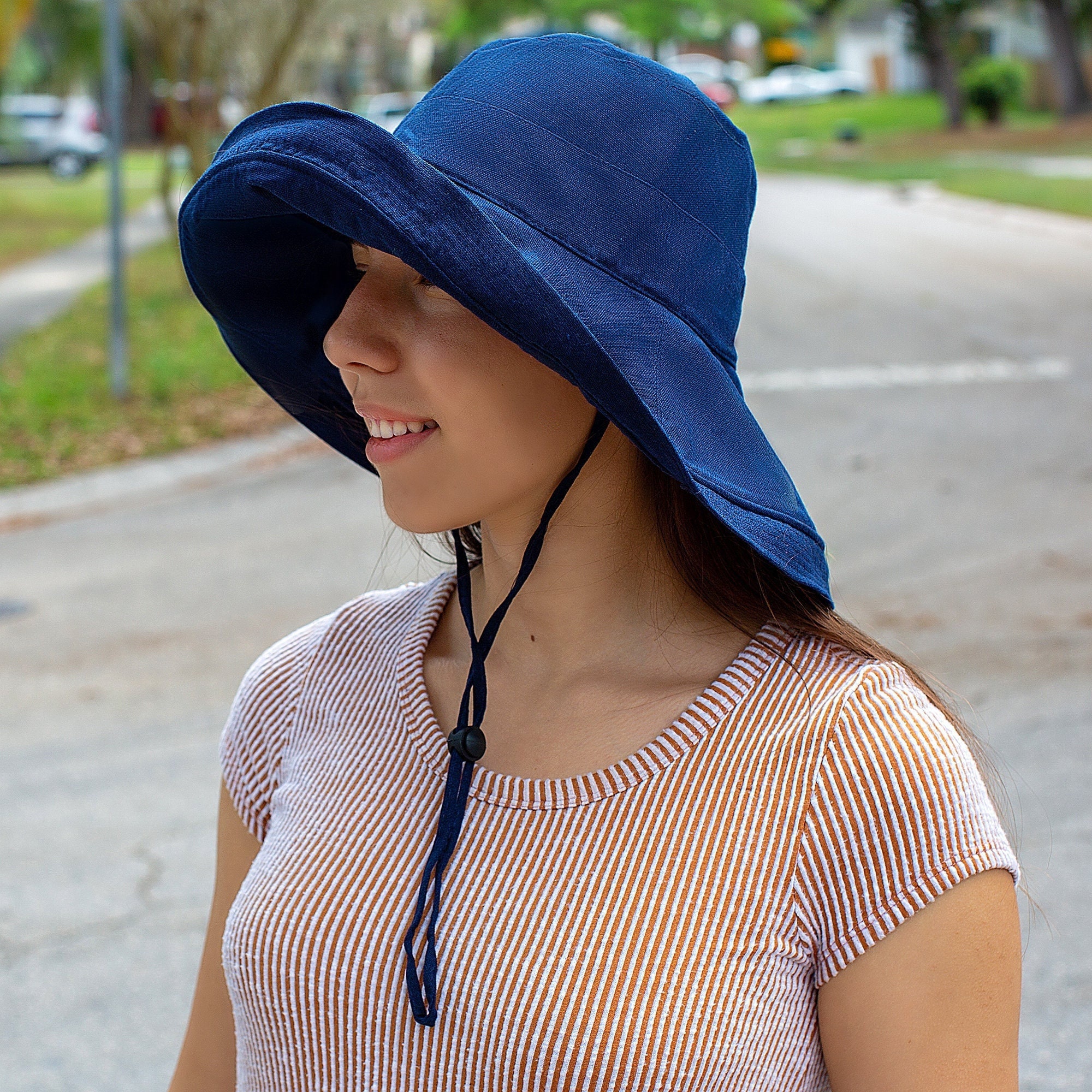 Summer Hats Women, Sun Hat Wide Brim, Wide Brimmed Sunhat, Beach Hat, 100% Cotton Sun Hat, Resort Packable Vacation Hat, Gift for Her Purple - Image 4