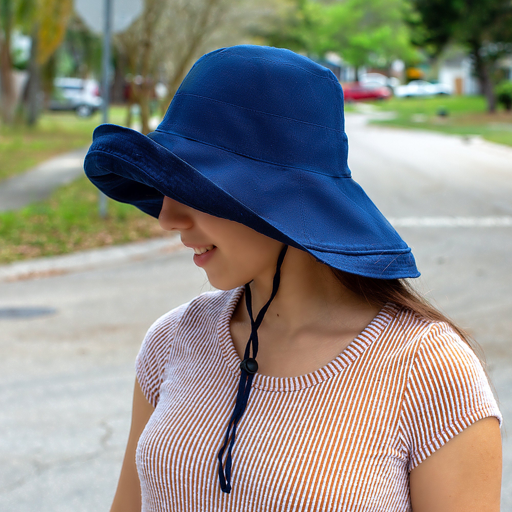 Summer Hats Women, Sun Hat Wide Brim, Wide Brimmed Sunhat, Beach Hat, 100% Cotton Sun Hat, Resort Packable Vacation Hat, Gift for Her Purple - Image 5
