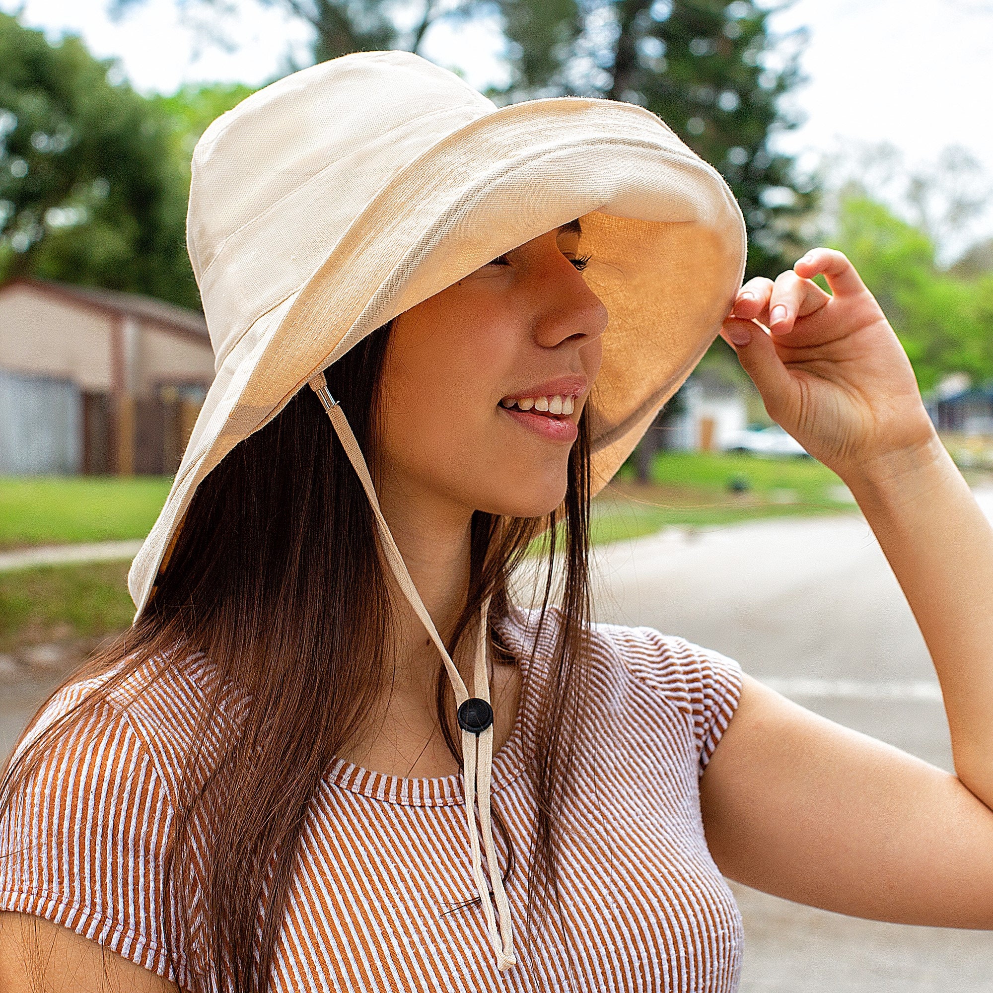 Summer Hats Women, Sun Hat Wide Brim, Wide Brimmed Sunhat, Beach Hat, 100% Cotton Sun Hat, Resort Packable Vacation Hat, Gift for Her Purple - Image 3
