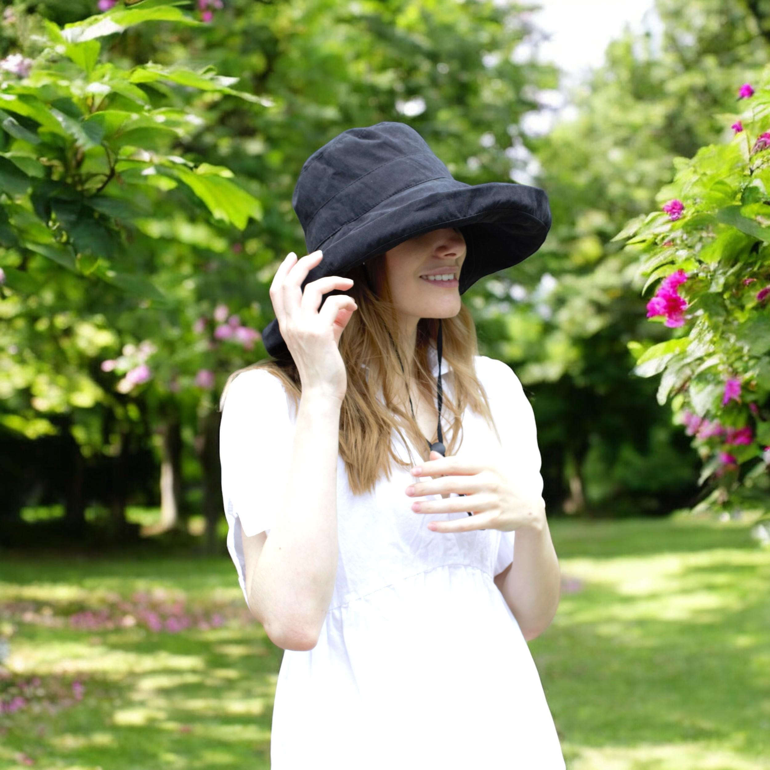 Extra Wide Brimmed Bucket Hats for Women Adjustable Size Summer Style to Fit All Heads Soft Brim Floppy All Season Packable Sun Hat Beige - Image 6