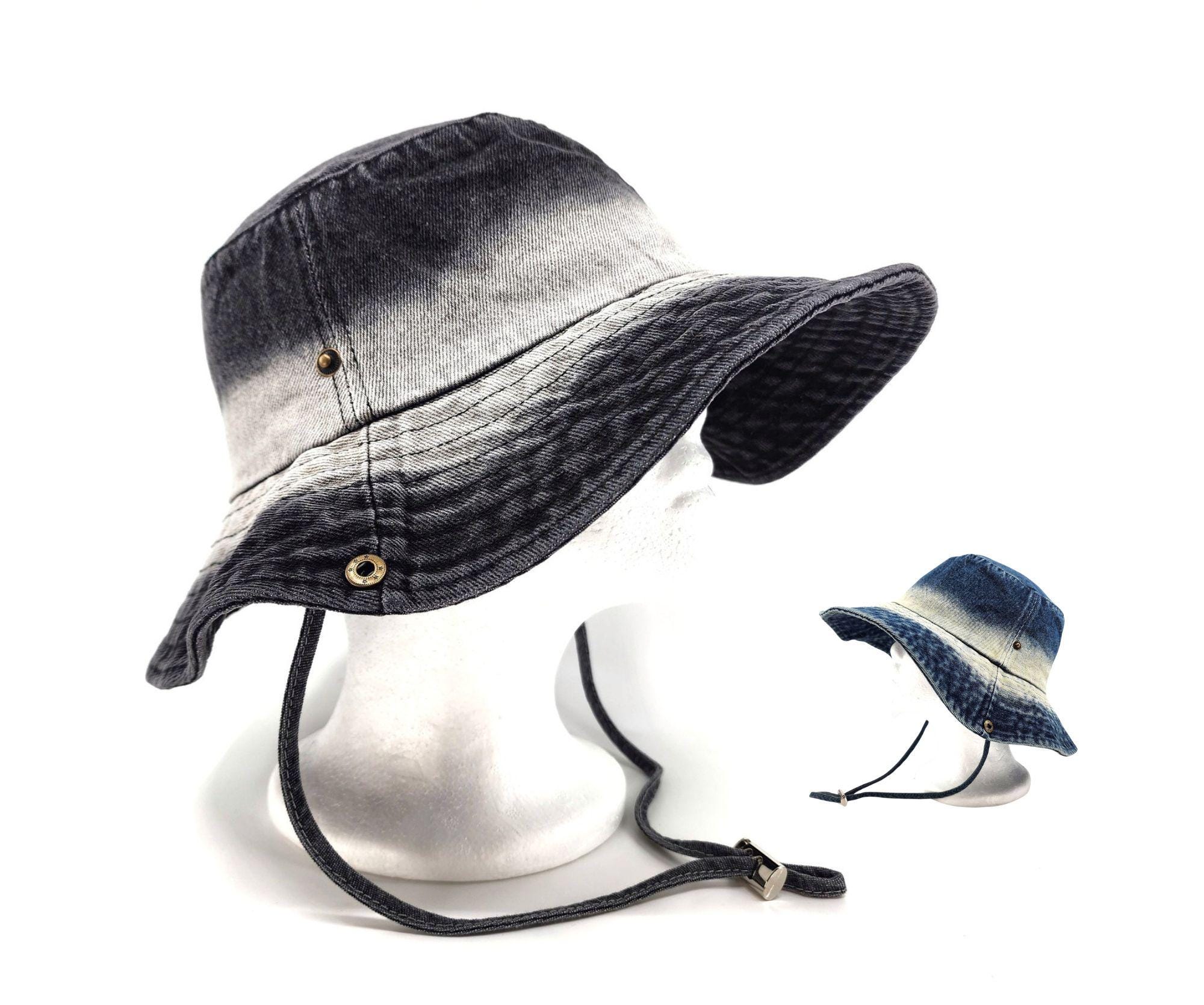 Women's Washed Cotton Denim Two Tone Bucket Hat - Image 2