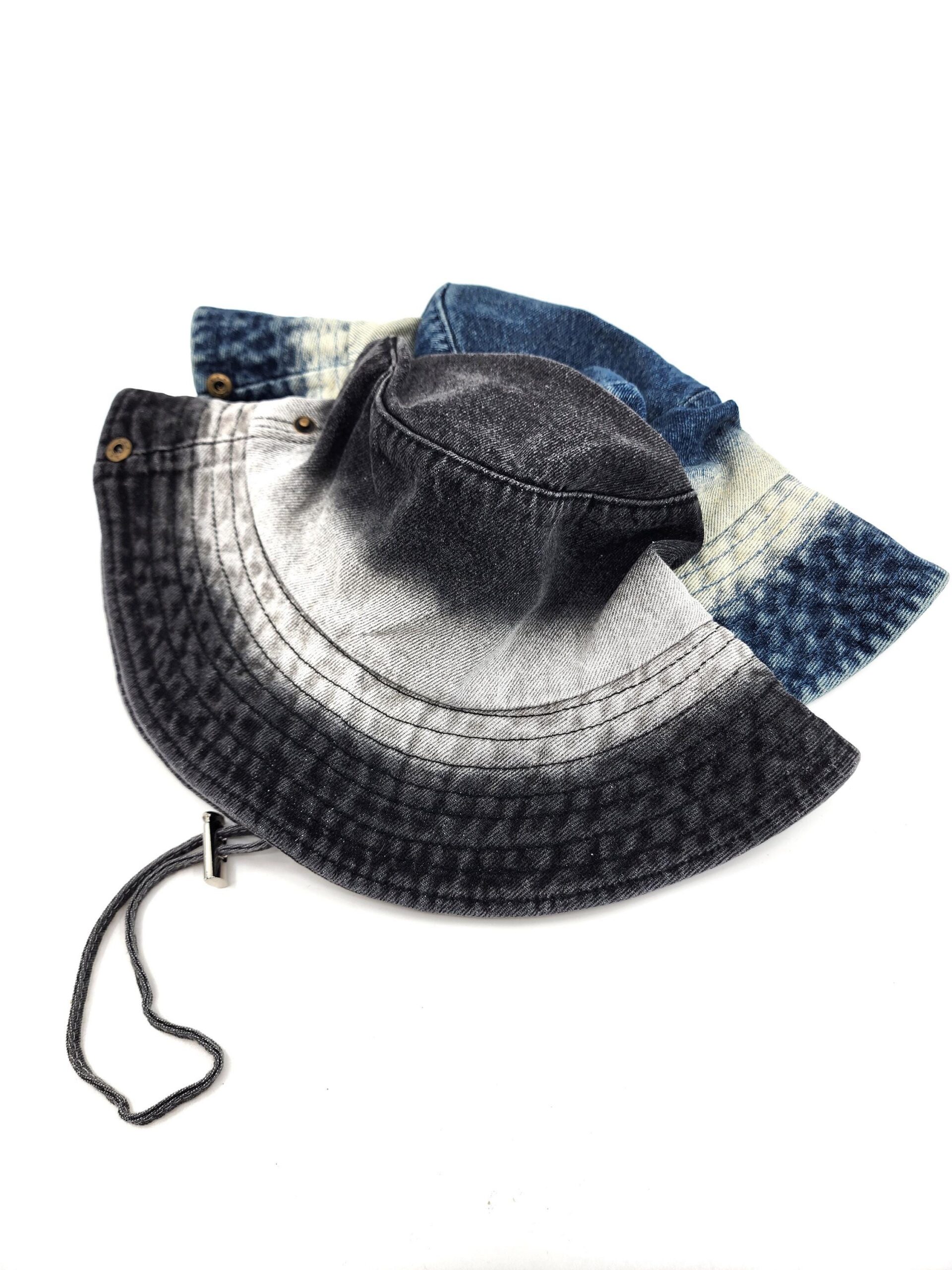 Women's Washed Cotton Denim Two Tone Bucket Hat - Image 3