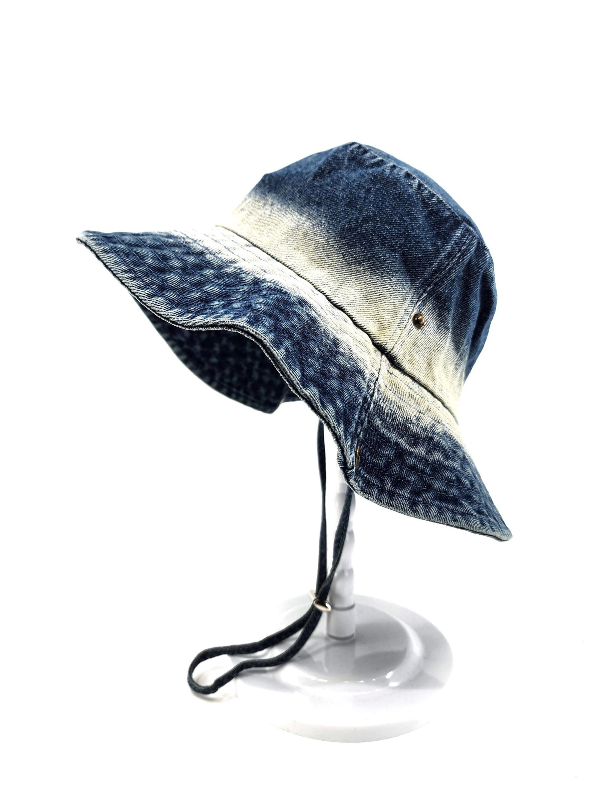 Women's Washed Cotton Denim Two Tone Bucket Hat - Image 6