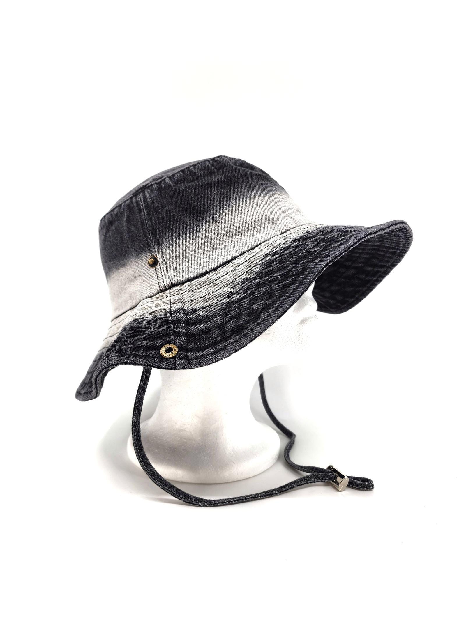 Women's Washed Cotton Denim Two Tone Bucket Hat - Image 4