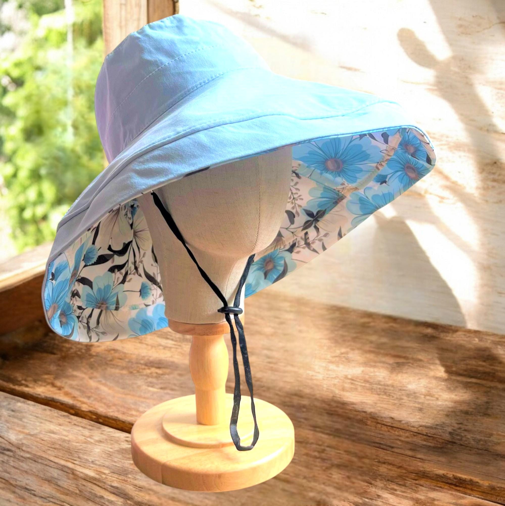 Reversible Daisy Wide Brim Sun Hat for Women - 100 % Cotton Summer Gardening Accessory & Unique Gift for Her - Image 8