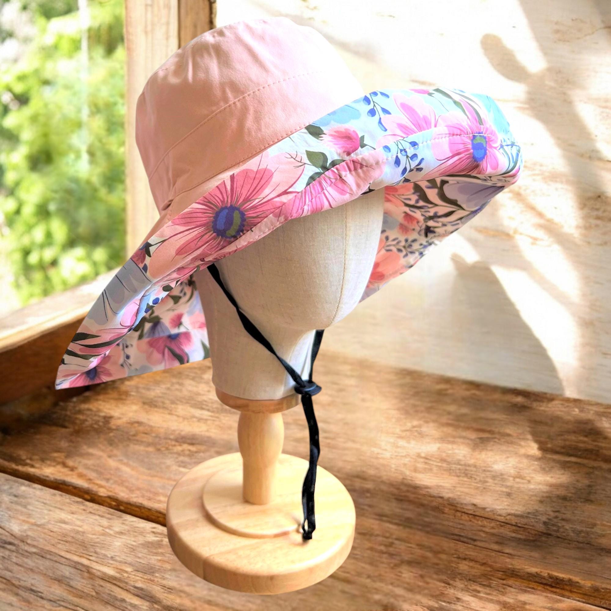 Reversible Daisy Wide Brim Sun Hat for Women - 100 % Cotton Summer Gardening Accessory & Unique Gift for Her - Image 5