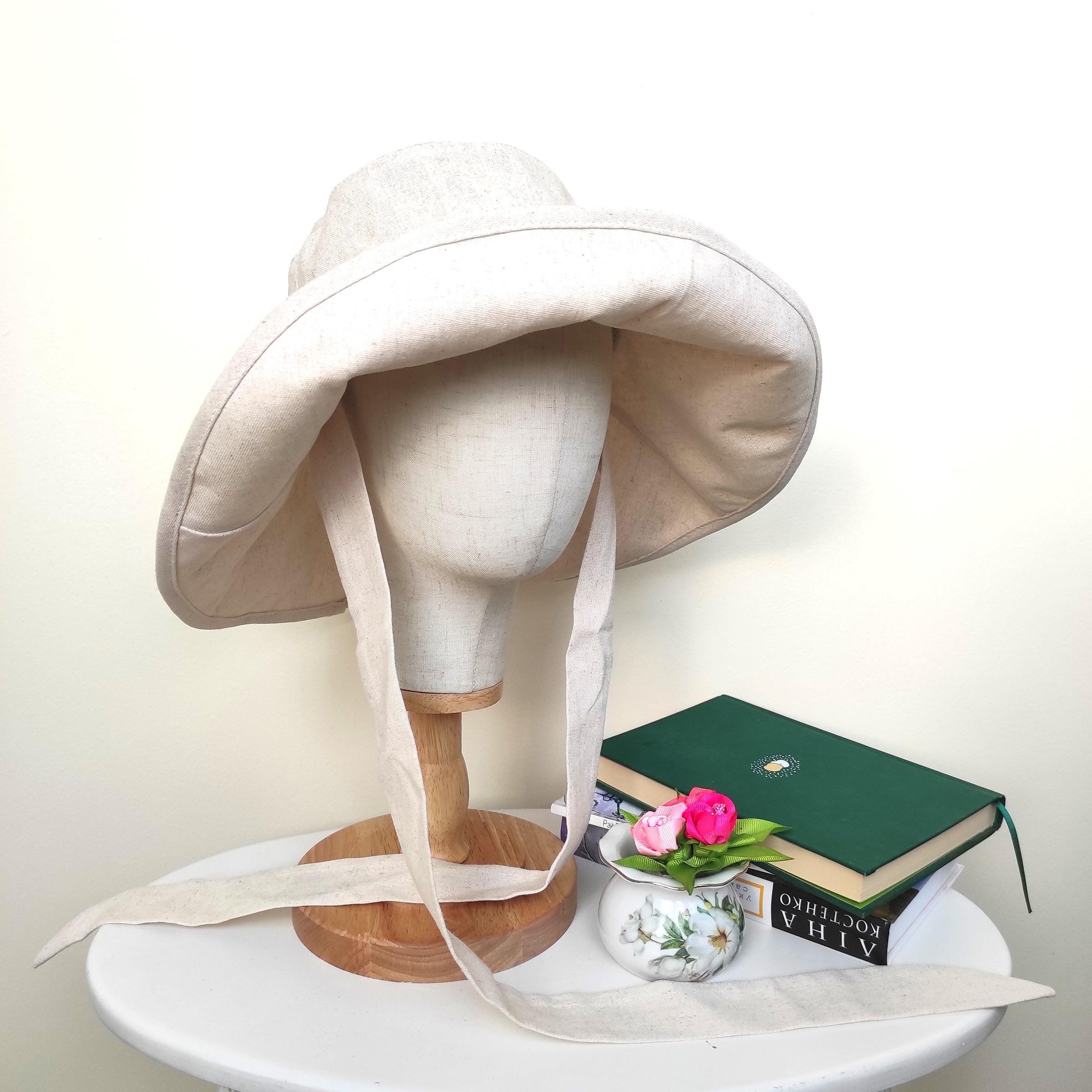 Linen Wide Brim Spring Summer Bonnet, Wide Brim Bucket Hat, Beach Hat, Floppy Fisherman Foldable Sun Hat, Safari Outdoor, Gift for Her - Image 7