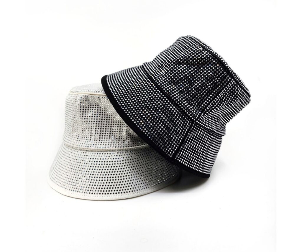 Glamorous Sparkle Rhinestone Detail Bucket Hat