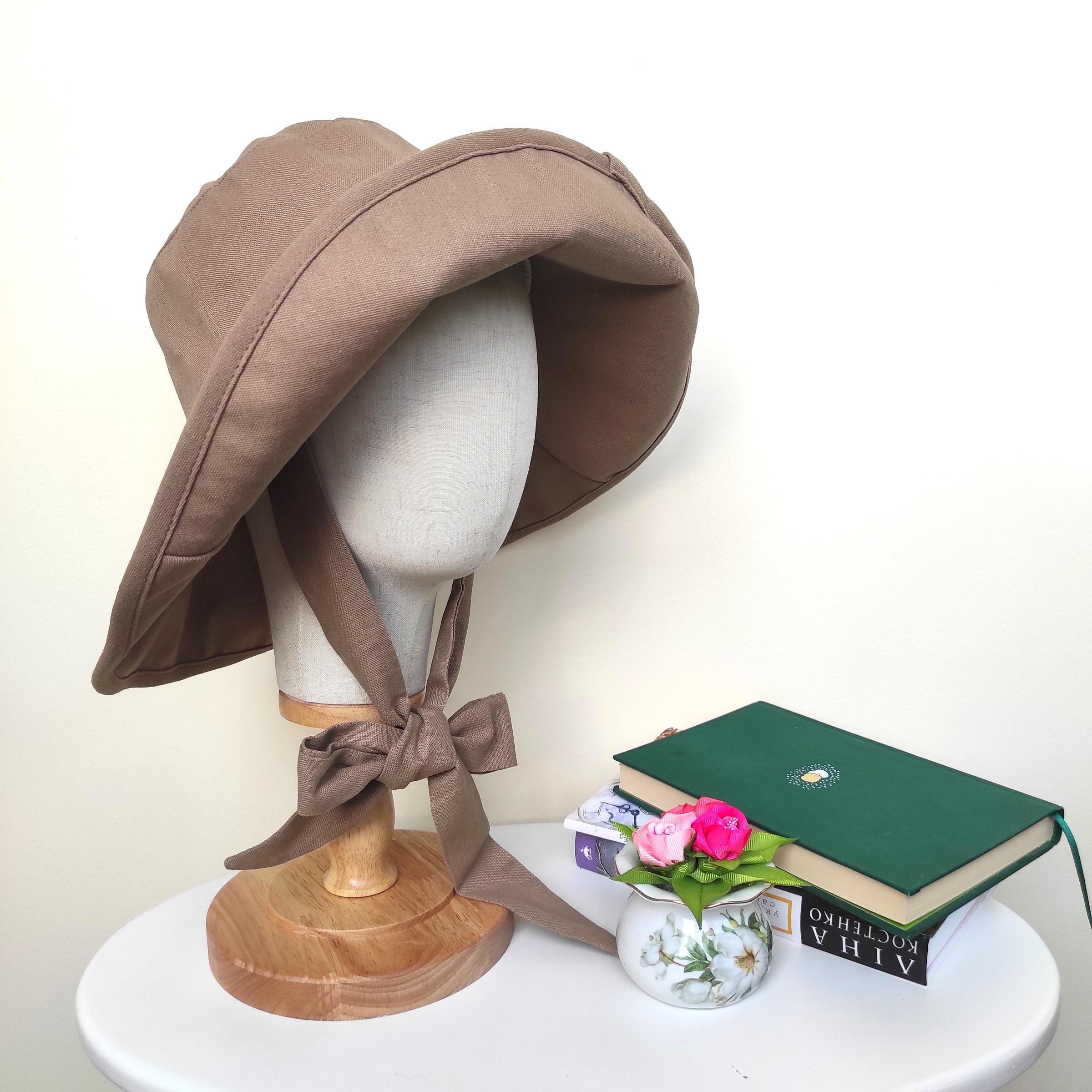Linen Wide Brim Spring Summer Bonnet, Wide Brim Bucket Hat, Beach Hat, Floppy Fisherman Foldable Sun Hat, Safari Outdoor, Gift for Her - Image 5