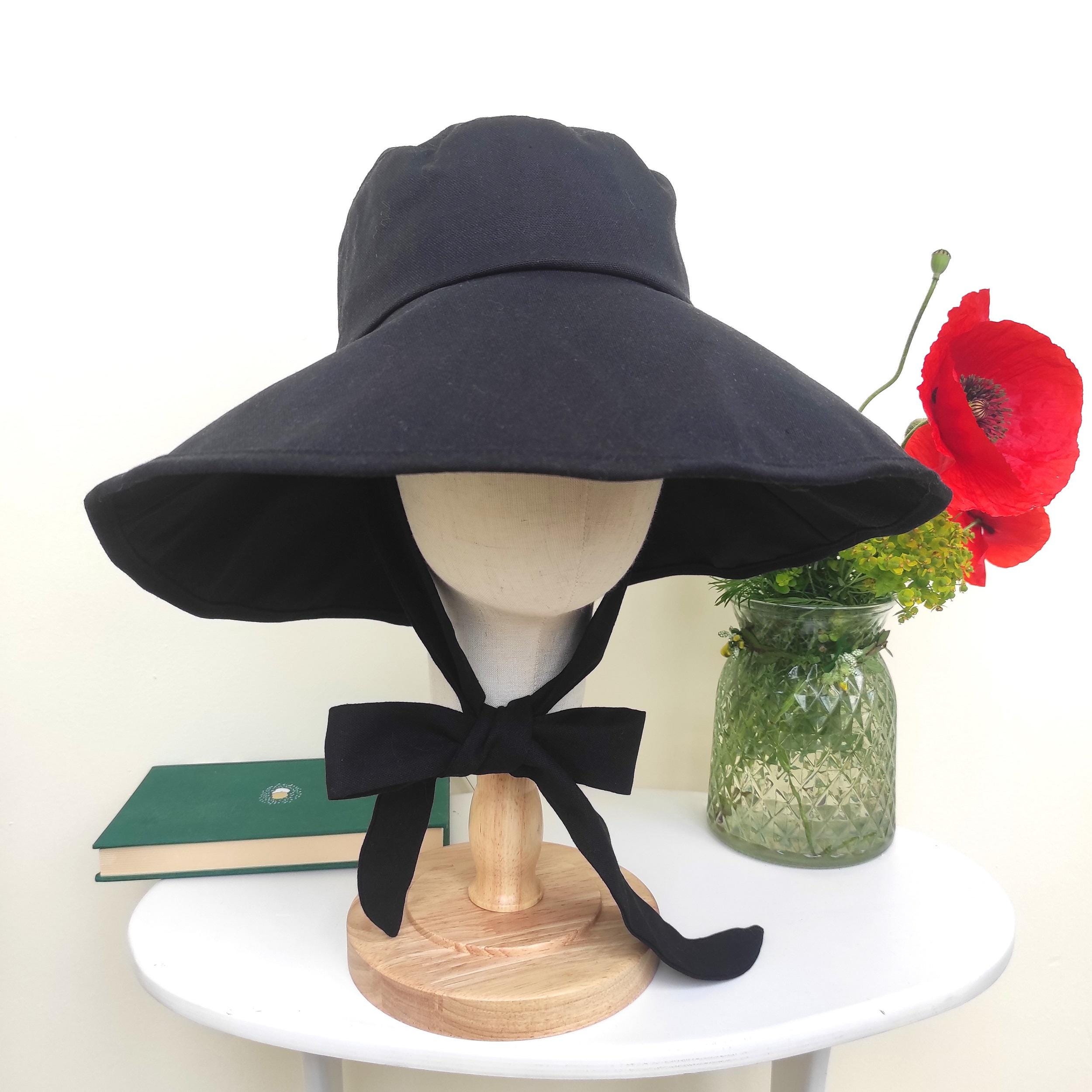 Khaki Linen Cotton Summer Bucket Hat, Linen Wide Brim Sun Bonnet, Floppy Vacation Honeymoon Foldable Sun Hat, Gift for Her Hat - Image 4