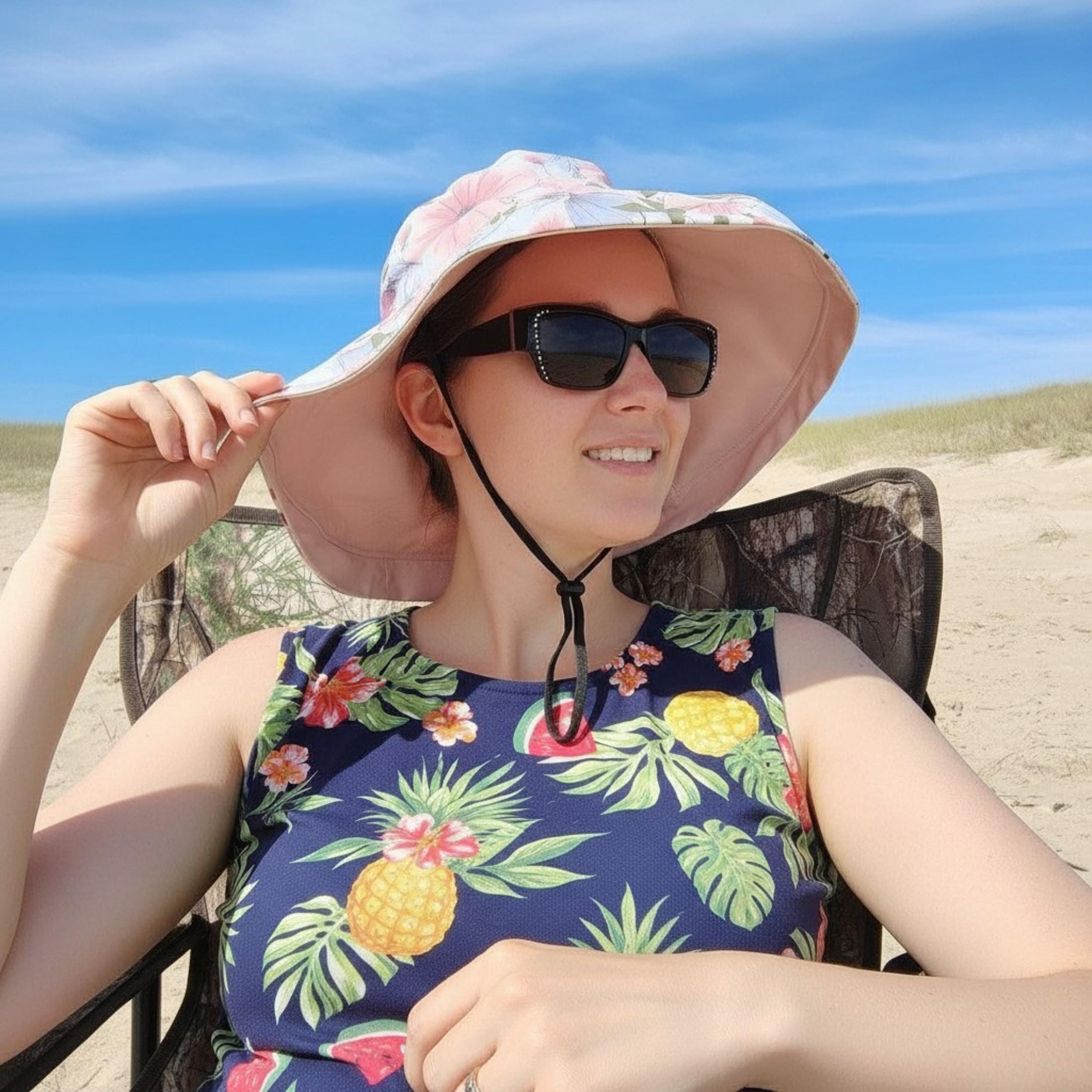 Reversible Daisy Wide Brim Sun Hat for Women - 100 % Cotton Summer Gardening Accessory & Unique Gift for Her - Image 11