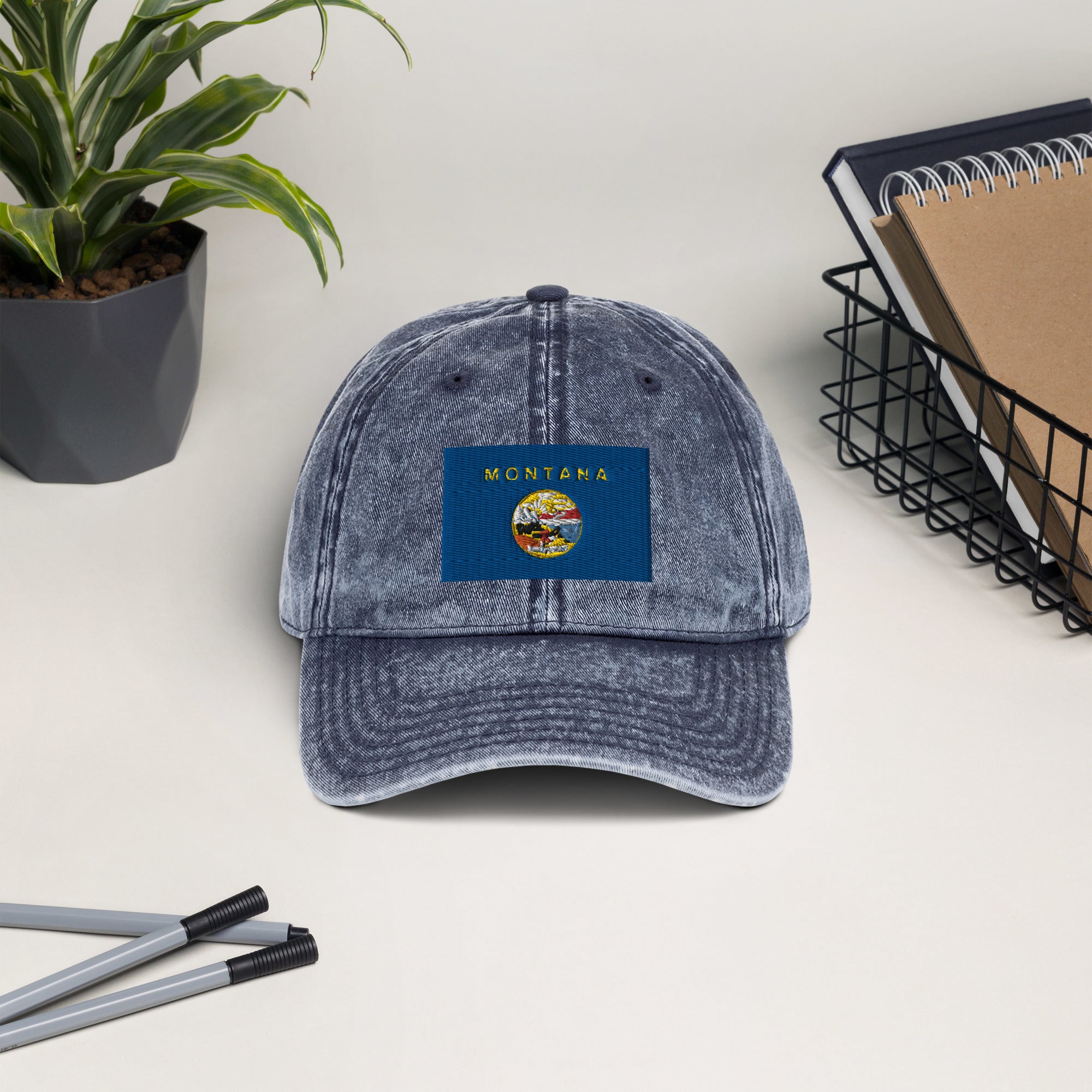 Montana Flag Vintage Cotton Twill Cap